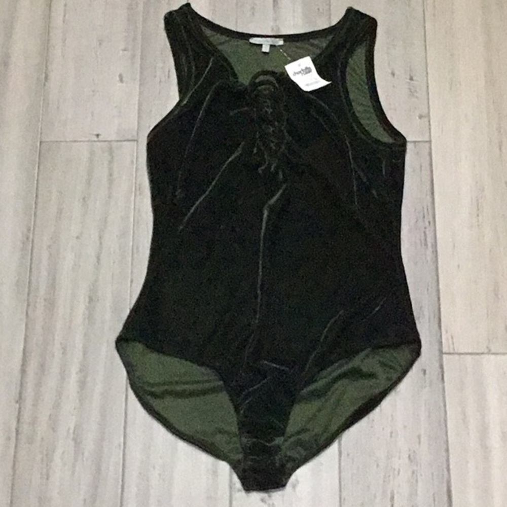 Green velvet bodysuit